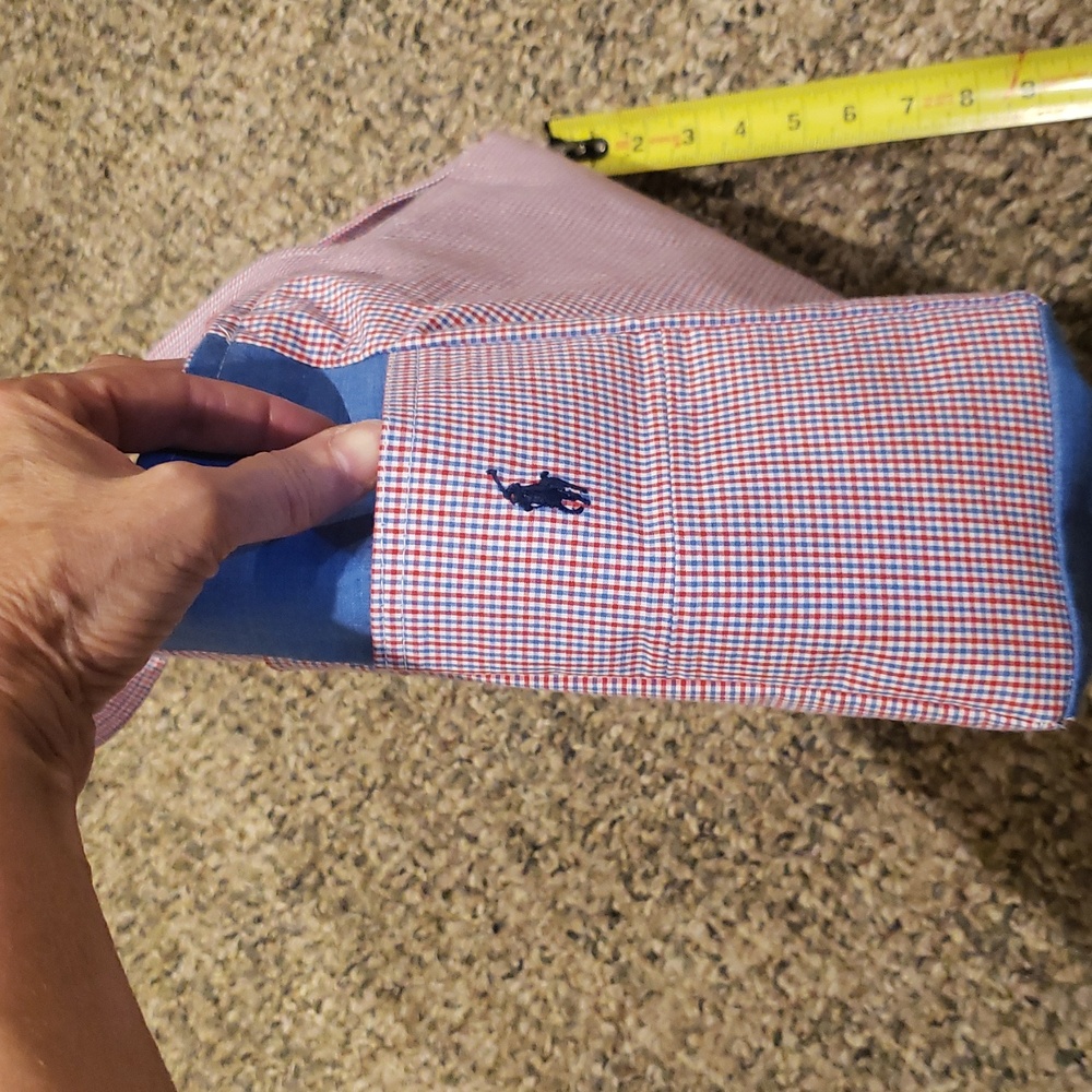 Ralph Lauren Red White and Blue Micro Plaid Tote Bag with Structured Design. - Picture 3 of 7